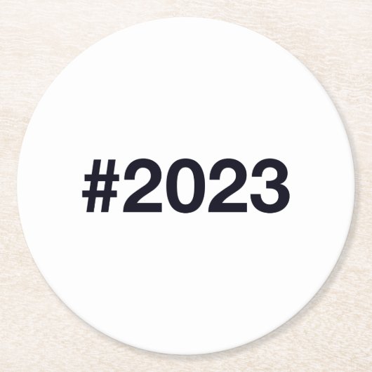 Hashtag 2 Geburtstag 2023 Jahrestag Runder Pappuntersetzer (Vorderseite)