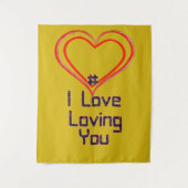 Hashtag 3D I Liebe Sie Wandteppich (Vorderseite)