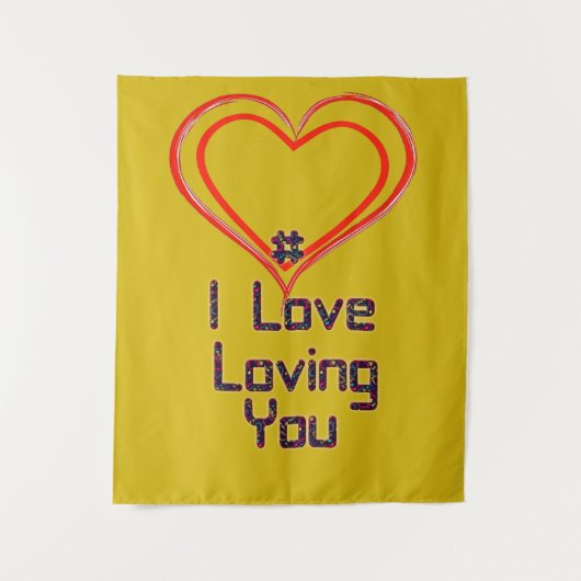 Hashtag 3D I Liebe Sie Wandteppich (Vorderseite)