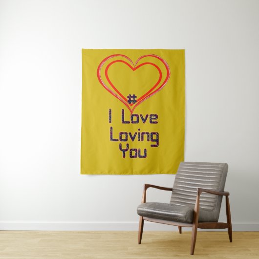 Hashtag 3D Ich liebe dich Wandteppich (Beispiel)
