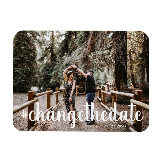 Hashtag ändern Datum Foto Magnet (Horizontal)
