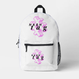 Hashtag Backpack |Trendige Minimalistische Streetw Bedruckter Rucksack