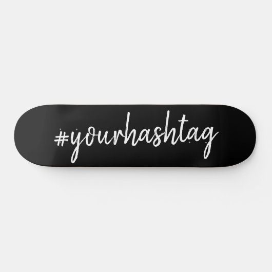 Hashtag | Benutzerdefinierte schwarze Schrift Mini Skateboard (Horizontal)