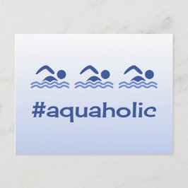 Hashtag Blau Schwimmer Spaß aquaholische Postkarte