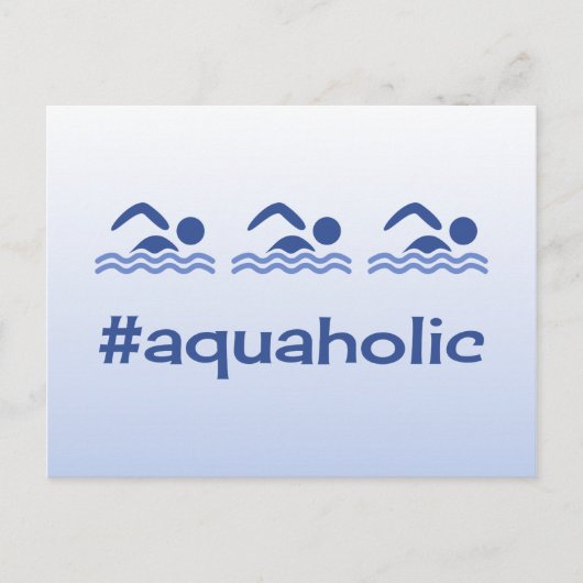 Hashtag Blau Schwimmer Spaß aquaholische Postkarte (Vorderseite)