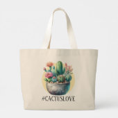 Hashtag Cactuslove Jumbo Stoffbeutel (Rückseite)