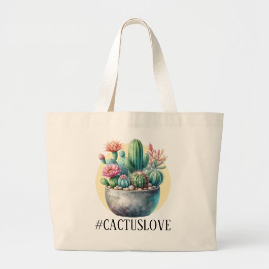 Hashtag Cactuslove Jumbo Stoffbeutel (Vorne)