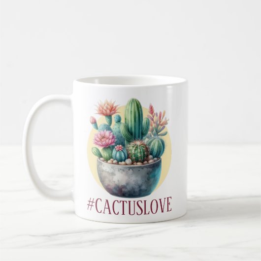Hashtag Cactuslove Kaffeetasse (Links)