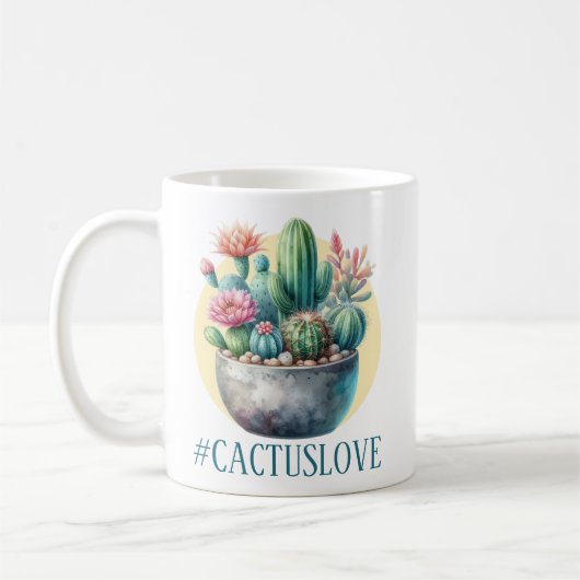 Hashtag Cactuslove Kaffeetasse (Links)