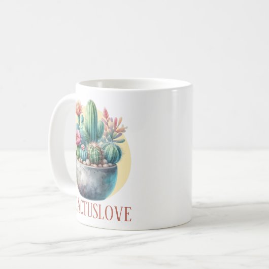 Hashtag Cactuslove Kaffeetasse (Vorderseite Links)