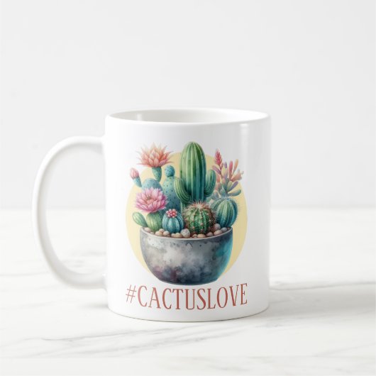 Hashtag Cactuslove Kaffeetasse (Links)