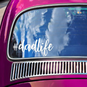 Hashtag #Dadlife White Calligraphy Vaterhood Car Fensteraufkleber