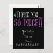 Hashtag Danke Chalkboard Postkarte (Vorne/Hinten)