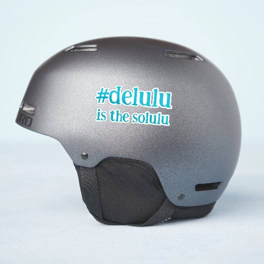 Hashtag # Delulu ist die Solulu Türkis Aufkleber (Helmseite)