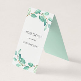 Hashtag der Eucalytpus-Hochzeit Visitenkarten