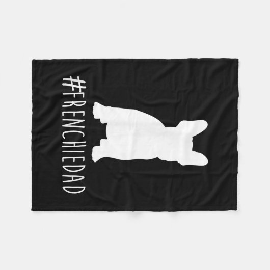 hashtag frenchdad Französisch Bulldogge Papa Fleecedecke (Vorderseite (Horizontal))