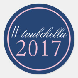 Hashtag Gastgeschenk Hochzeit Aufkleber Rosa/Marin