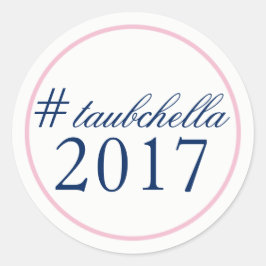 Hashtag Gastgeschenk Hochzeit Aufkleber Rosa/Marin