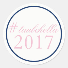 Hashtag Gastgeschenk Hochzeit Aufkleber Rosa/Marin