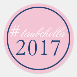 Hashtag Gastgeschenk Hochzeit Aufkleber Rosa/Marin