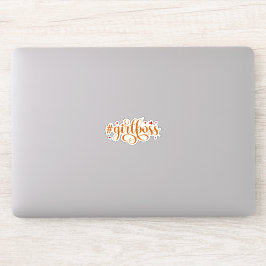 Hashtag Girl Boss Ästhetische Kalligrafie Aufkleber