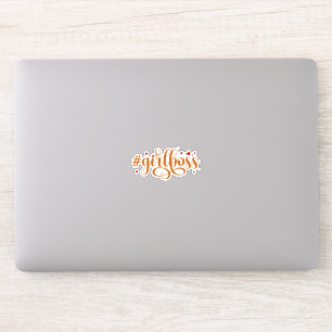 Hashtag Girl Boss Ästhetische Kalligrafie Aufkleber