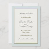 Hashtag gold-blau graue Ankündigung Datum freihalt (Vorderseite)