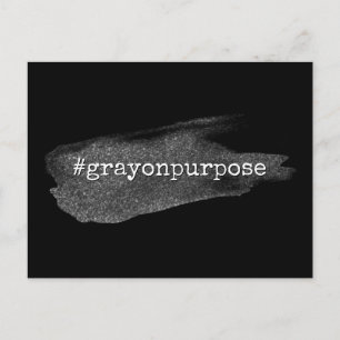 Hashtag Grau auf Purpose Silver Glitzer Pinselstri Postkarte