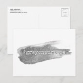 Hashtag Grau auf Purpose Silver Glitzer Pinselstri Postkarte (Vorne/Hinten)