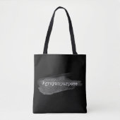 Hashtag Grau auf Purpose Silver Glitzer Pinselstri Tasche (Vorderseite)