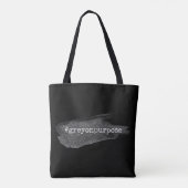 Hashtag Grau auf Purpose Silver Glitzer Pinselstri Tasche (Rückseite)