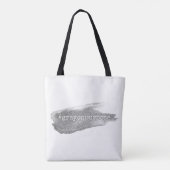 Hashtag Grau auf Purpose Silver Glitzer Pinselstri Tasche (Rückseite)