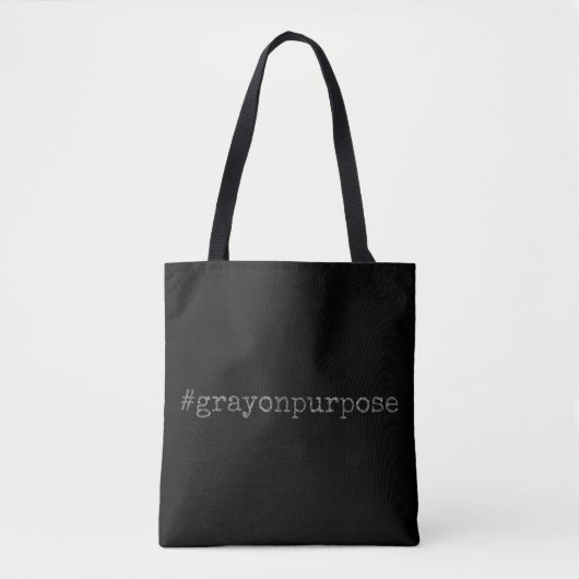 Hashtag Grau auf Purpose Silver Glitzer Tasche (Vorderseite)