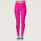 Hashtag Gymlife Hot Pink Black Modern Slogan Leggings (Vorderseite)