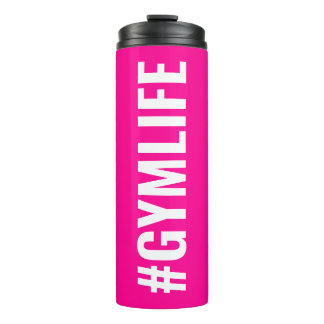Hashtag Gymlife Hot Pink White Modern Slogan Thermosbecher