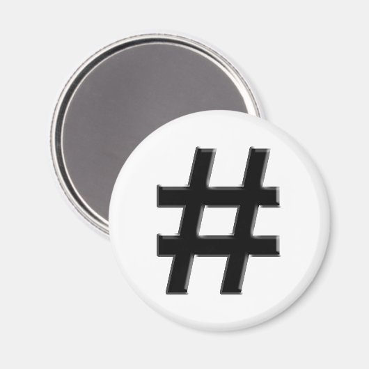 #HASHTAG - Hash Tag Symbol Magnet (Vorderseite/Rückseite)