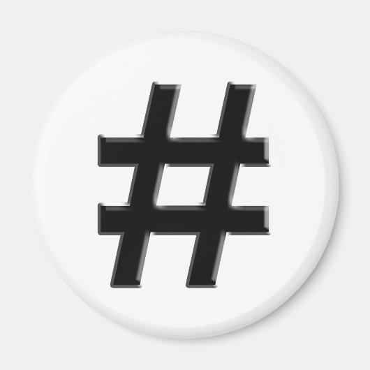 #HASHTAG - Hash Tag Symbol Magnet (Vorne)