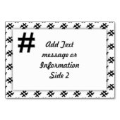 #HASHTAG - Hash Tag Symbol Tischnummer (Rückseite)