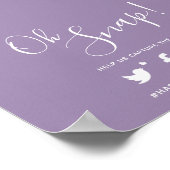 Hashtag-Hochzeit, lila Poster (Ecke)