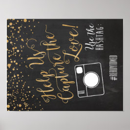 Hashtag Hochzeitssign Poster