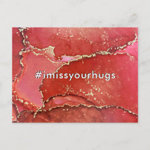 Hashtag ich vermisse Ihre Hugs Red & Gold Liquid A Postkarte