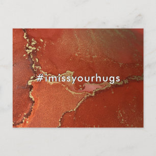 Hashtag ich vermisse Ihre Hugs Red & Gold Liquid A Postkarte
