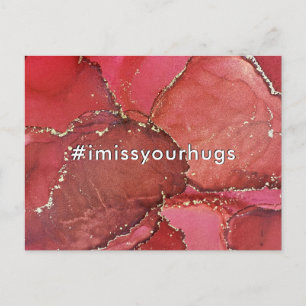 Hashtag ich vermisse Ihre Hugs Red & Gold Liquid A Postkarte