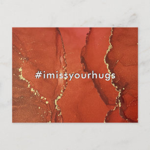 Hashtag ich vermisse Ihre Hugs Red & Gold Liquid A Postkarte