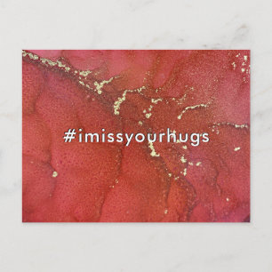Hashtag ich vermisse Ihre Hugs Red & Gold Liquid A Postkarte