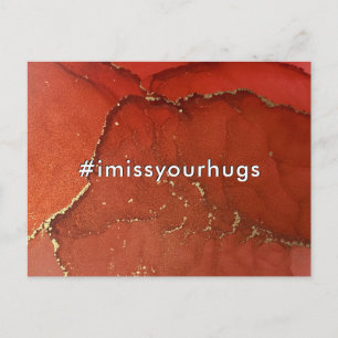Hashtag ich vermisse Ihre Hugs Red & Gold Liquid A Postkarte