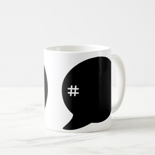 Hashtag # Kaffeecup-Tasse Kaffeetasse (VorderseiteRechts)