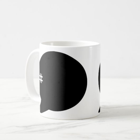 Hashtag # Kaffeecup-Tasse Kaffeetasse (Vorderseite Links)