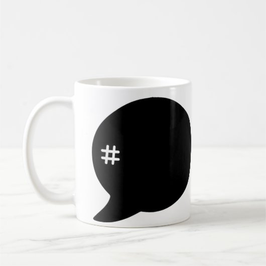 Hashtag # Kaffeecup-Tasse Kaffeetasse (Links)