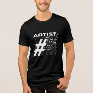 Hashtag Künstlertypografie Tri-Blend Shirt